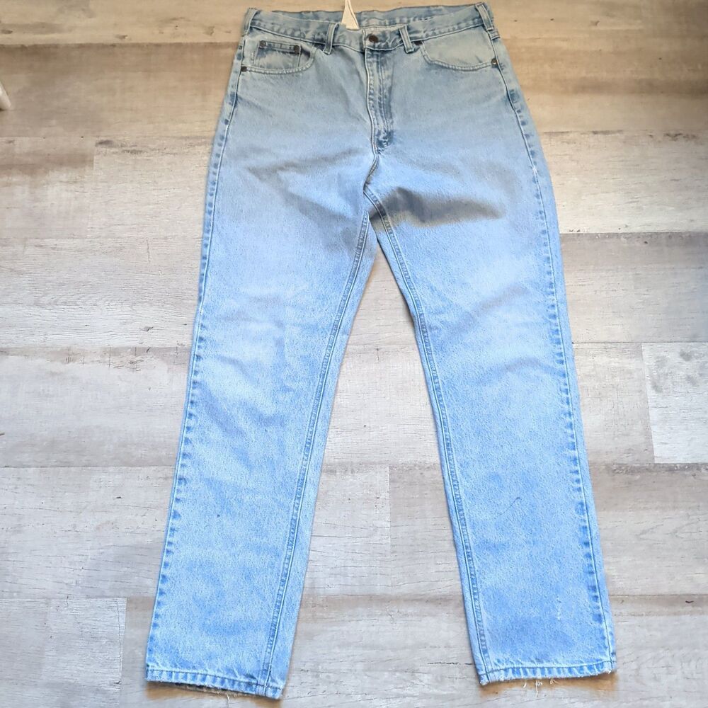 Vintage Carhartt Jeans Men’s 34x34 Light Wash Distressed Denim Workwear